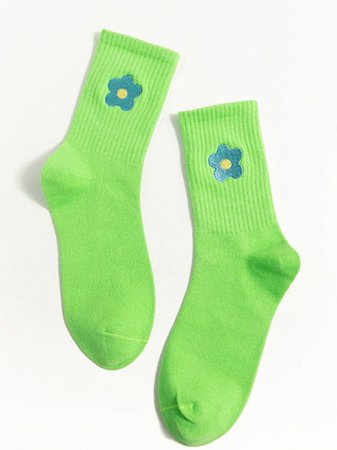 Handzy Iris Lime Floral Socks