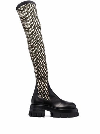 Shop Versace multi-panel ridged-sole boots with Express Delivery - FARFETCH