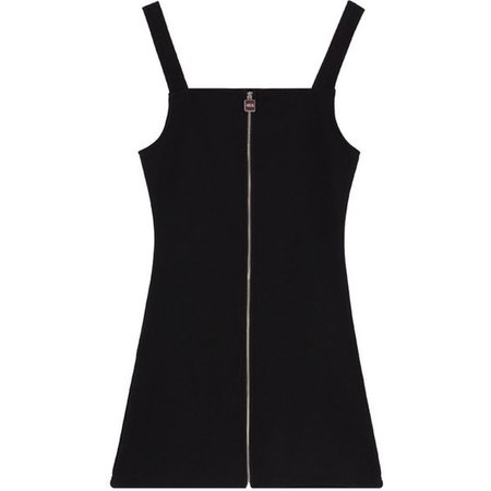 Zip-Front Mini Dress With Ring-Buckled Strap