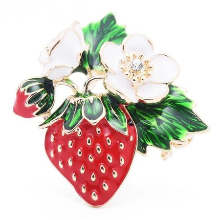 Beautiful Strawberry Brooch Fruit Broach Pin Fashion 2018 | Etsy