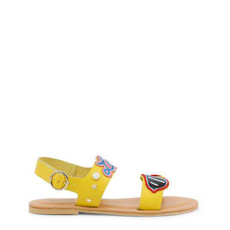 Sandals | Shop Women's Love Moschino Sand Ankle Strap Leather Sandals at Fashiontage | JA16141C15IB_0400-Yellow-37