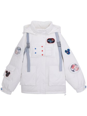Disney Authorized Mickey Mouse Astronaut High Neck Winter Hooded Down Jacket
