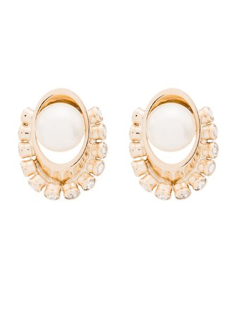 Anton Heunis Crystal And Pearl Orb Earrings Ss20 | Farfetch.com