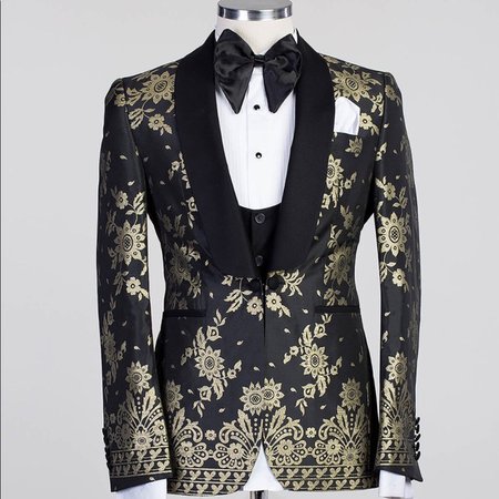 black tux with gold - Google Search