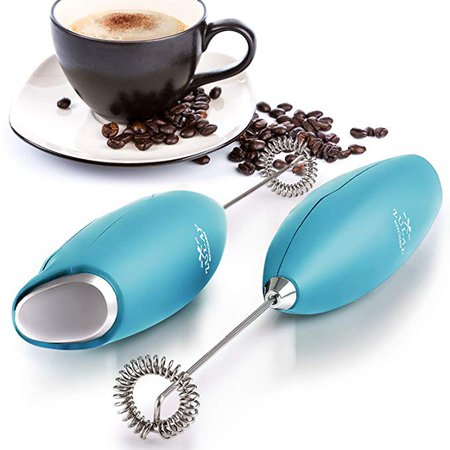 Amazon.com: Zulay High Powered Milk Frother Handheld Foam Maker for Lattes - Great Electric Whisk Drink Mixer for Bulletproof® Coffee, Mini Blender and Foamer Perfect for Cappuccino, Frappe, Matcha, Hot Chocolate by Milk Boss - Teal: Kitchen & Dining