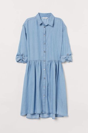 Lyocell Shirt Dress - Blue