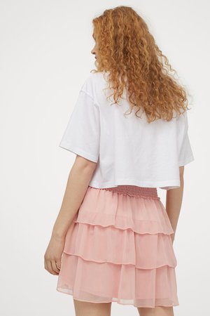 Tiered Skirt - dusty rose - Ladies | H&M US
