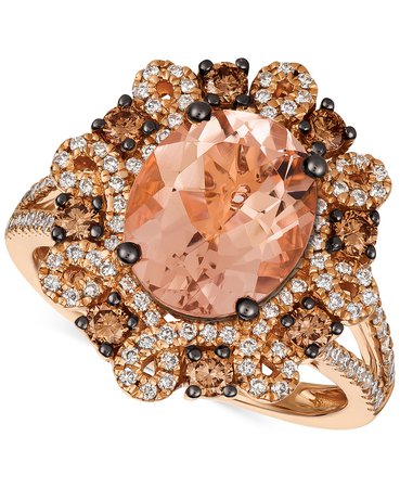 Le Vian Chocolatier® 14k Rose Gold Peach Morganite and Diamond Ring