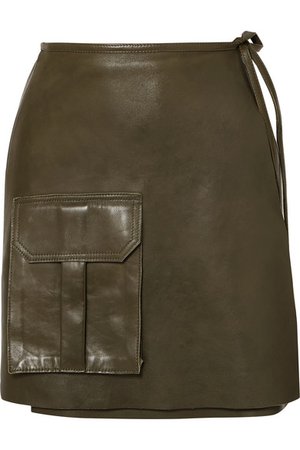 GANNI | Leather mini wrap skirt | NET-A-PORTER.COM