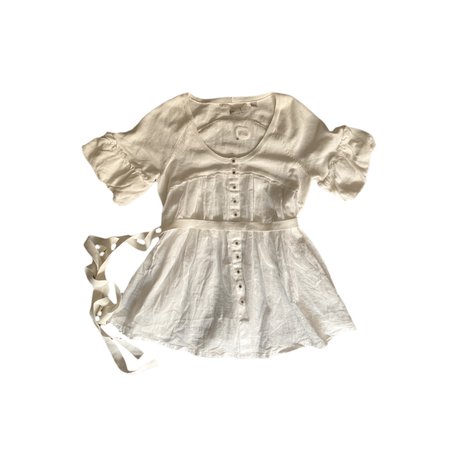 off white fairycore button up blouse top
