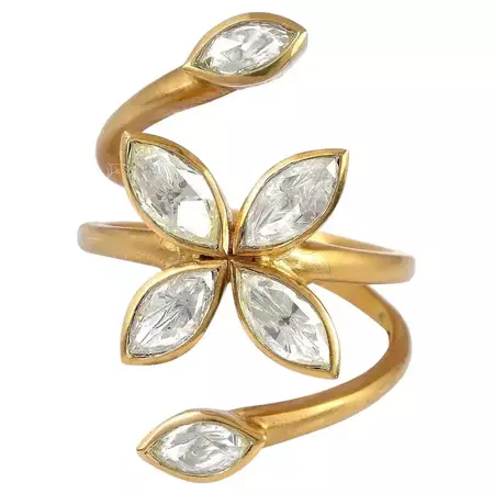 Customizable Rosecut Diamond Veil Open Ring For Sale at 1stDibs