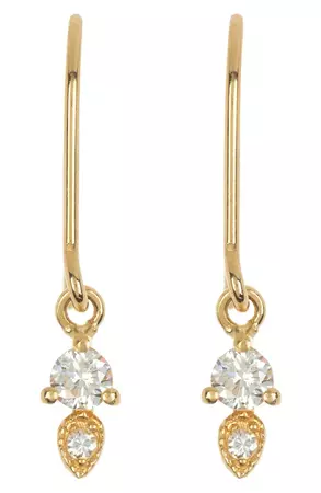Bony Levy 18K Yellow Gold Diamond Mini Drop Earrings - 0.15ct. | Nordstromrack