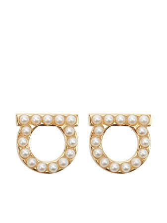 Salvatore Ferragamo Gancini pearl-embellished Earrings - Farfetch