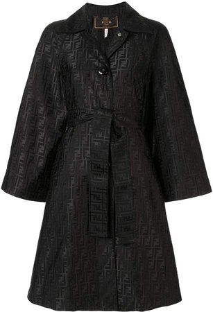 Pre-Owned Zucca pattern belted coat