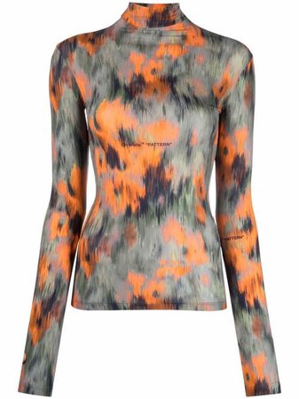 Off-White abstract-print high-neck Top - Farfetch