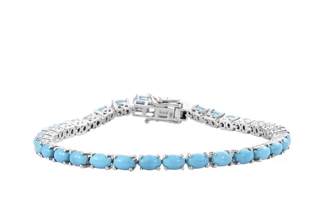 Turquoise silver tennis bracelet