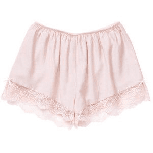 Pink, satin, silk pajama shorts
