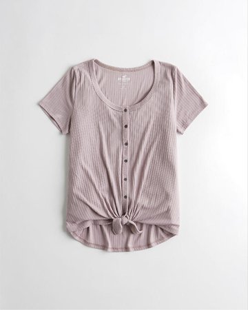 Girls Button-Front Easy T-Shirt | Girls Tops | HollisterCo.com