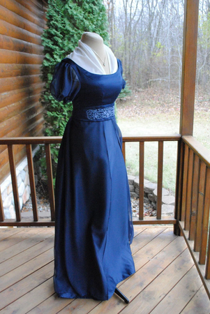 blue regency dress ball gown