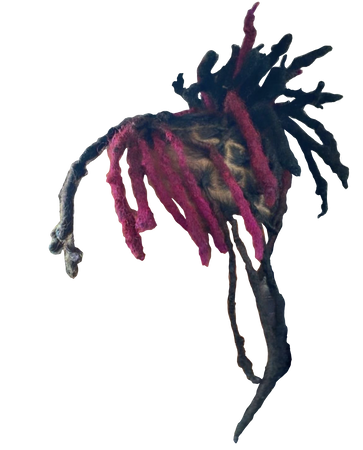 pink and black faux locs