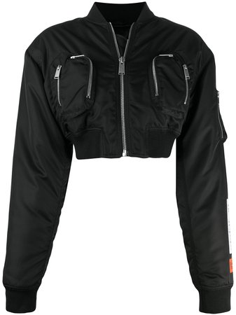 Heron Preston cropped bomber jacket black HWEH001E20FAB0021000 - Farfetch
