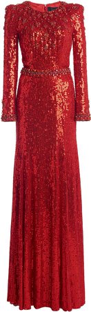 Jenny Packham Embroidered Sequined Gown