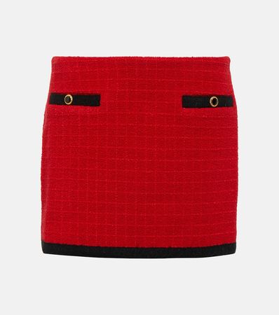 Checked Wool Blend Miniskirt in Red - Alessandra Rich | Mytheresa