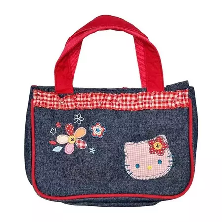 Sanrio Hello Kitty Y2K Gingham Patchwork Denim Mini Bag Purse | Mercari