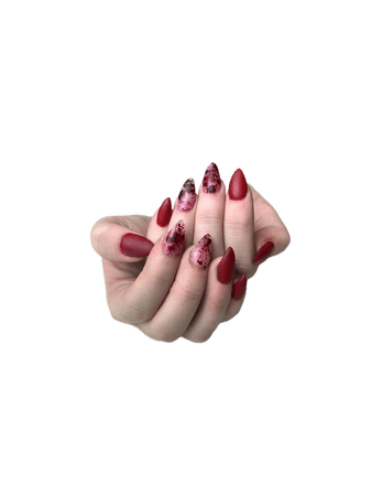 red spatter manicure