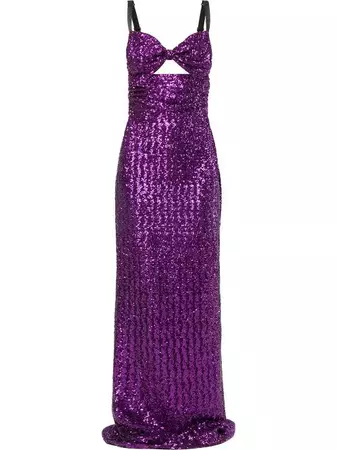 Dolce & Gabbana Sequinned cut-out Evening Dress - Farfetch
