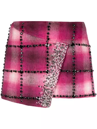 DES PHEMMES plaid-check Wool Miniskirt - Farfetch