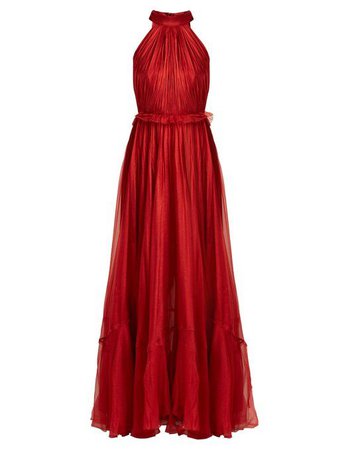 Red Sleeveless Evening Gown