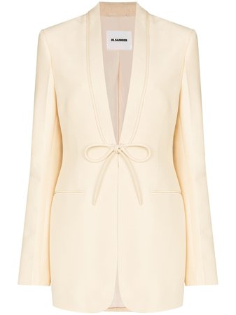 Shop Jil Sander tie-front single-breasted blazer with Express Delivery - FARFETCH
