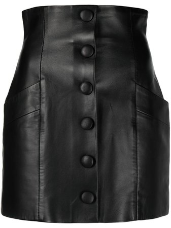 Balmain decorative button detail mini skirt black VF14086L062 - Farfetch