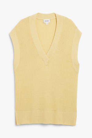 Pullover knit vest - Light yellow - Knitted tops - Monki WW