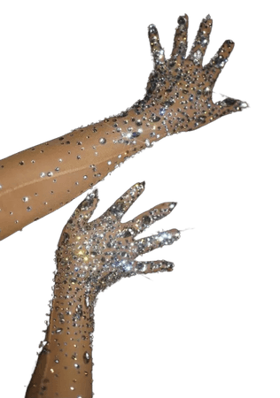 rhinestone bejeweled gloves burlesque etsy