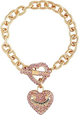 Amazon.com: Juicy Couture Light Rose Heart Charm Toggle Bracelet: Clothing, Shoes & Jewelry
