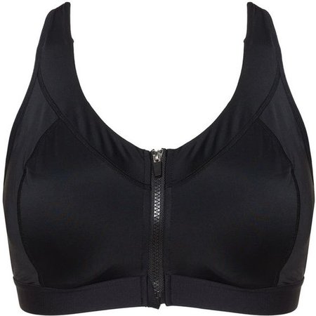 Marika Black Plus Size Zip front sports bra