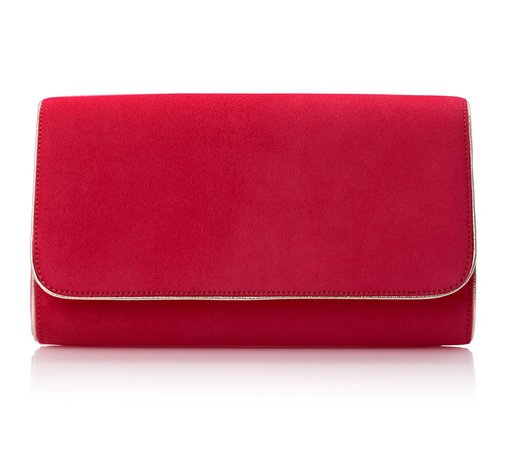 Natasha Lipstick & Gold - Red Clutch Bag - Emmy London