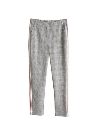 MANGO Contrasting trims checked trousers