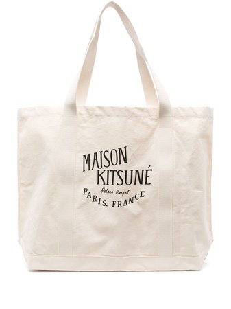 Maison Kitsuné logo-print Tote Bag - Farfetch