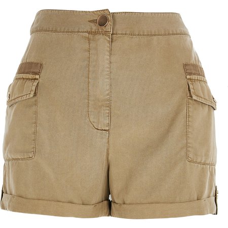 Petite beige utility shorts | River Island