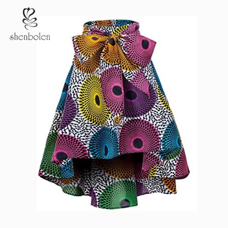 Shenbolen African Clothing Women Skirt Traditional Clothing Ankara Print Cotton Dashiki Skirt 1
