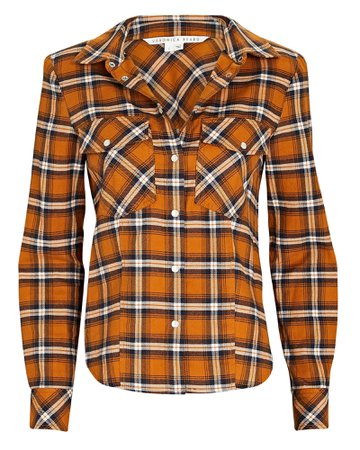 Veronica Beard Barnette Plaid Cotton Flannel Shirt | INTERMIX®