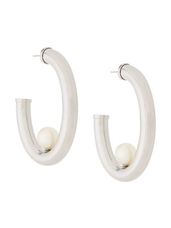 Mulberry Links Large Pearl Earrings QE2330000D655 Silver | Farfetch