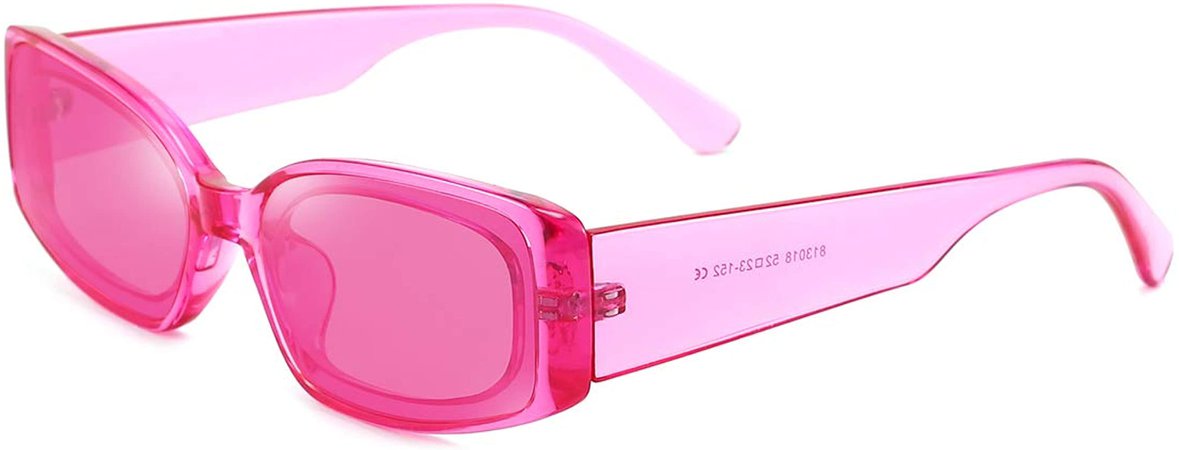 Amazon.com: Dollger Rectangle Sunglasses for Women Retro PINK Y2K Sunglasses sugar Party 90s 00s sunglasses Pink : Clothing, Shoes & Jewelry