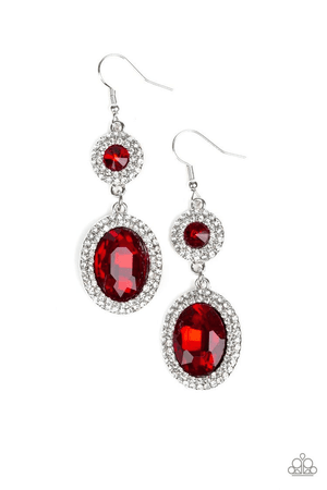 red and silver earrings
