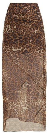 Ella Leopard Print Chiffon Slip Skirt - Womens - Leopard