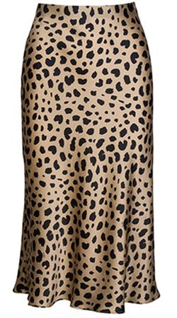 leopard print midi skirt