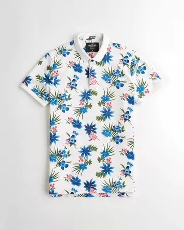 Guys Stretch Patterned Slim Fit Polo | Guys Tops | HollisterCo.com
